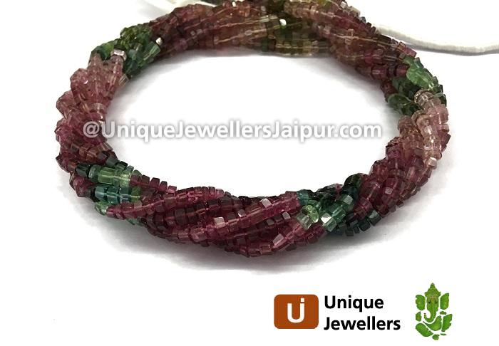 Tourmaline Step Cut Roundelle Beads