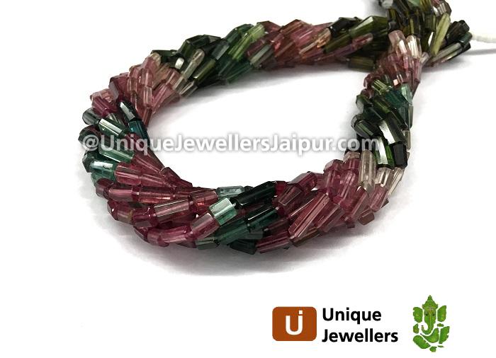 Tourmaline Step Cut Cylinder Beads