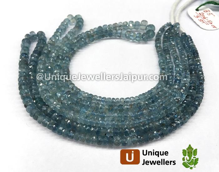 Moss Aquamarine Faceted Roundelle Beads