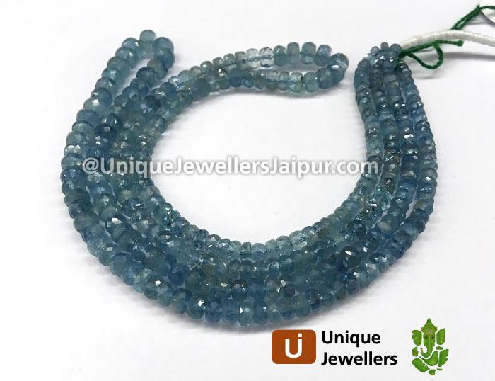 Moss Aquamarine Faceted Roundelle Beads