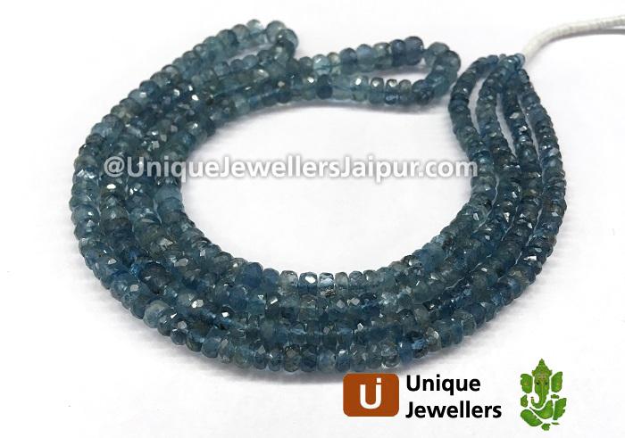 Santa Maria Moss Aquamarine Faceted Roundelle Beads