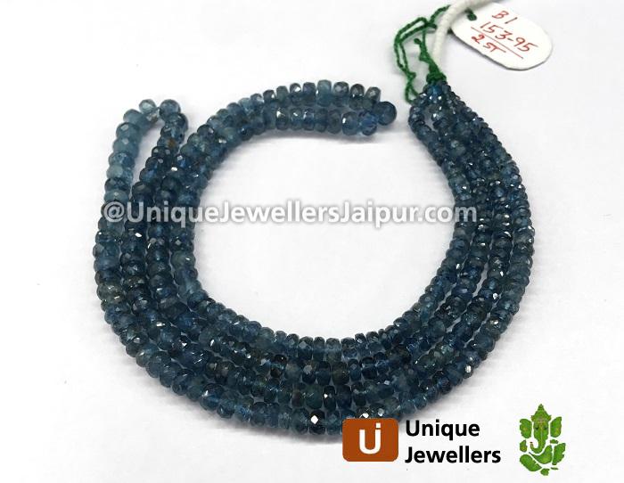 Santa Maria Moss Aquamarine Faceted Roundelle Beads