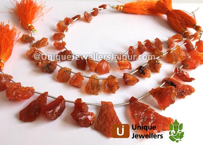 Natural Fire Opal Organic Form Beads