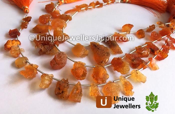 Natural Fire Opal Organic Form Beads