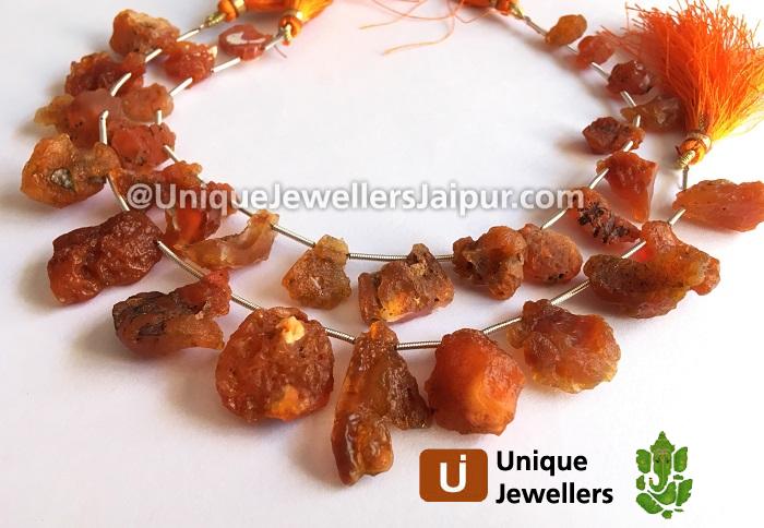 Natural Fire Opal Organic Form Beads