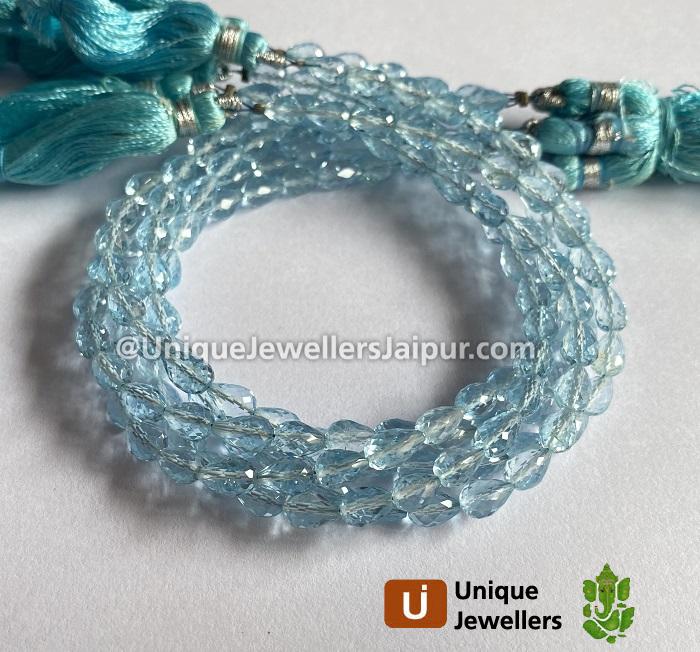 Sky Blue Topaz Faceted Drop Beads