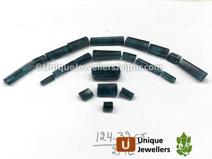 Indicolite Blue Tourmaline Step Cut Tubes