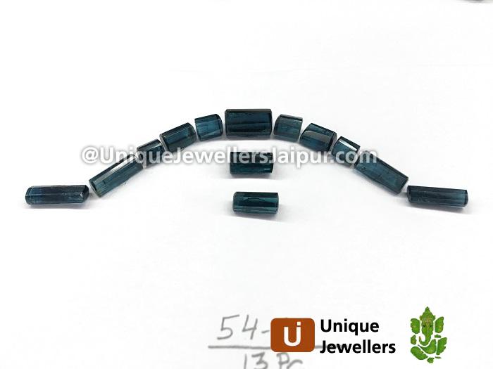 Indicolite Blue Tourmaline Step Cut Tubes