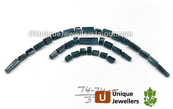 Indicolite Blue Tourmaline Step Cut Tubes