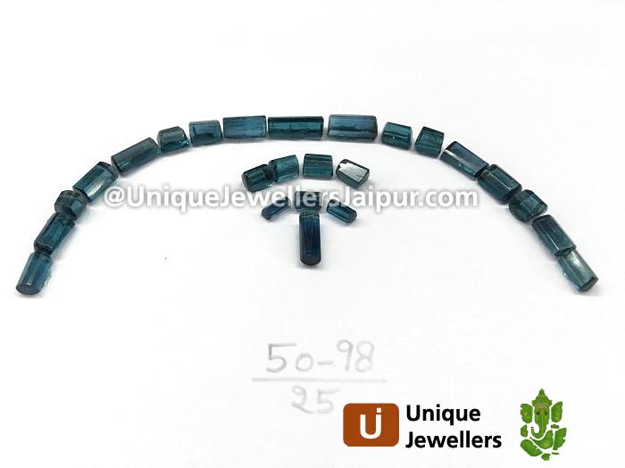 Indicolite Blue Tourmaline Step Cut Tubes