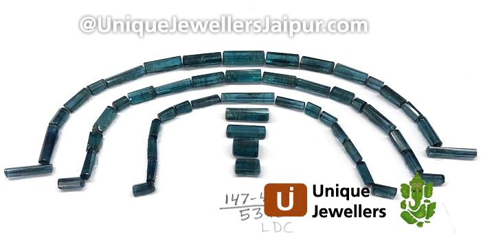 Indicolite Blue Tourmaline Step Cut Tubes