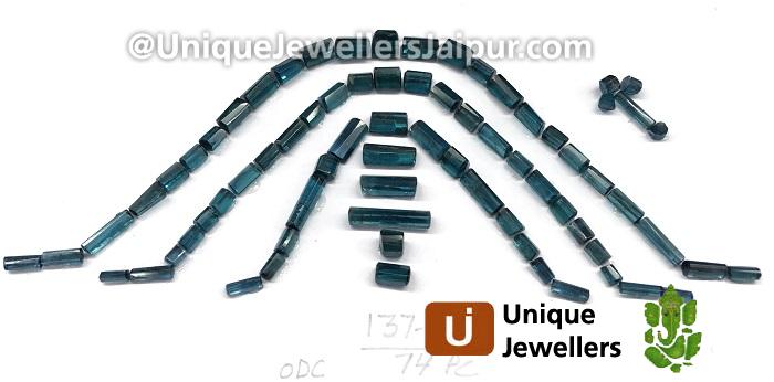 Indicolite Blue Tourmaline Step Cut Tubes