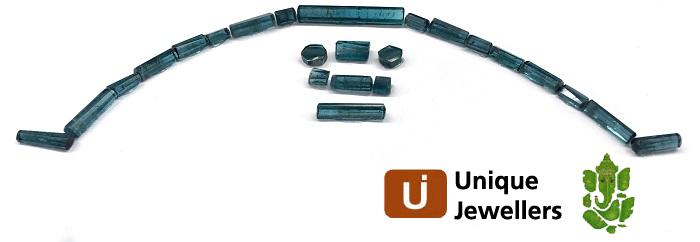 Indicolite Blue Tourmaline Step Cut Tubes