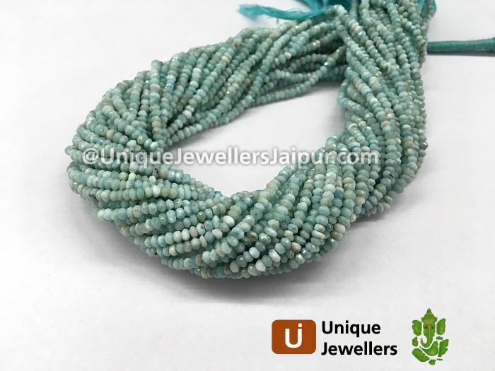 Larimar Faceted Roundelle Beads