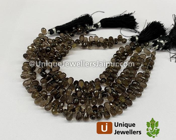 Smokey Faceted Drop Beads