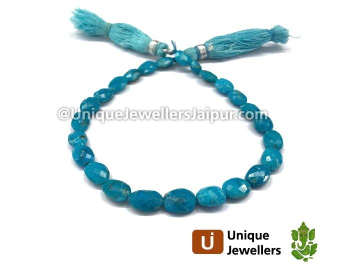 Sleeping Beauty Turquoise Faceted Oval Beads