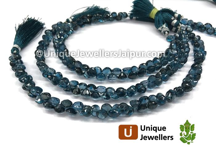 London Blue Topaz Faceted Onion Beads