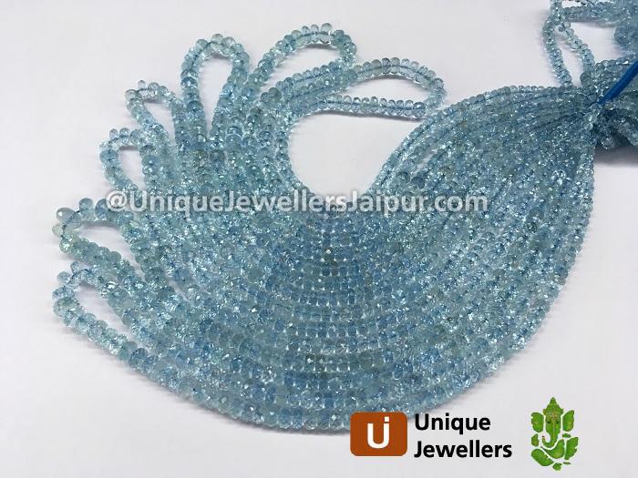 Aquamarine Faceted Roundelle Beads