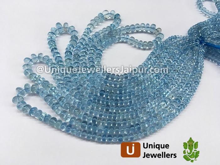 Aquamarine Smooth Roundelle Beads