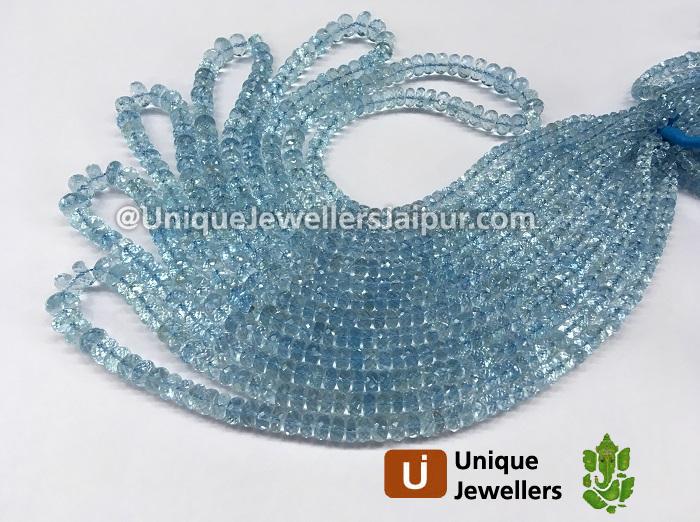 Aquamarine Faceted Roundelle Beads