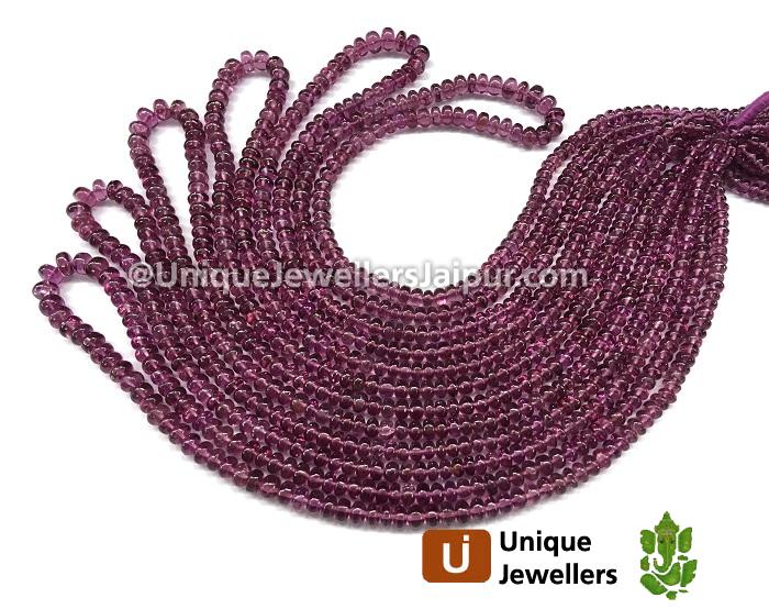 Rhodolite Garnet Smooth Roundelle Beads