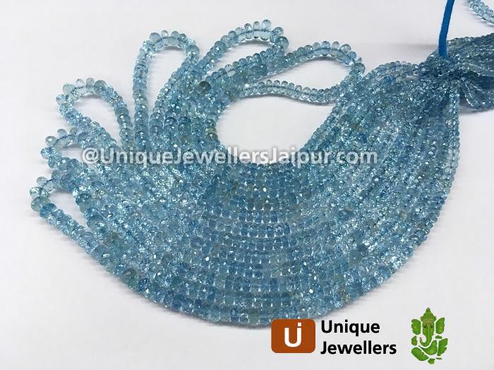 Aquamarine Faceted Roundelle Beads