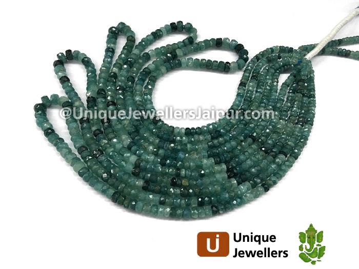 Grandidierite Shaded Faceted Roundelle Beads