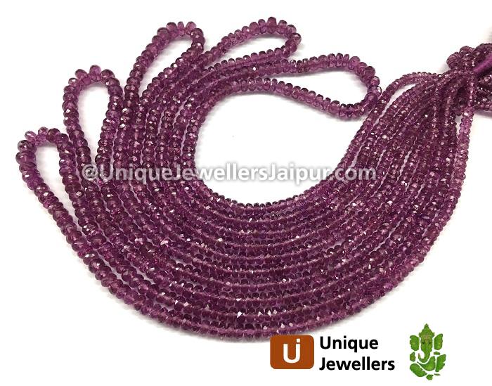 Rhodolite Garnet Faceted Roundelle Beads