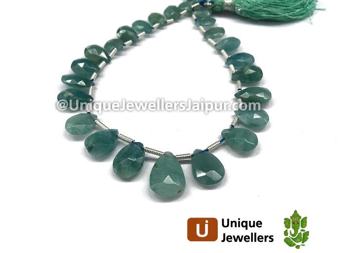 Paraiba Blue Grandidierite Faceted Pear Beads