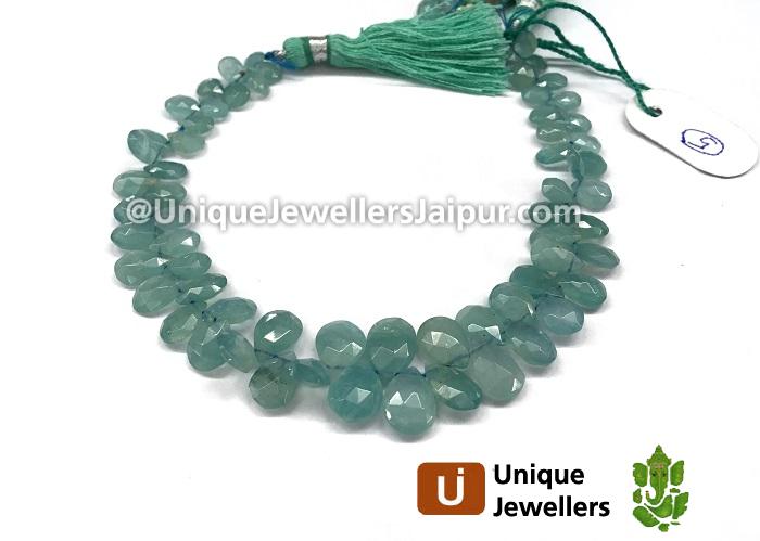 Light Paraiba Blue Grandidierite Faceted Pear Beads