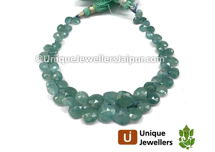 Light Paraiba Blue Grandidierite Faceted Heart Beads