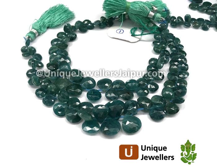 Blue Grandidierite Faceted Heart Beads