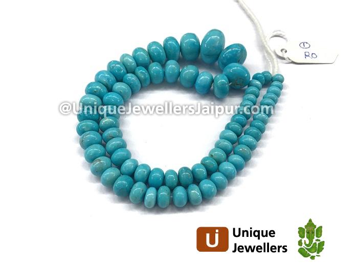 Sleeping Beauty Turquoise Far Smooth Roundelle Beads