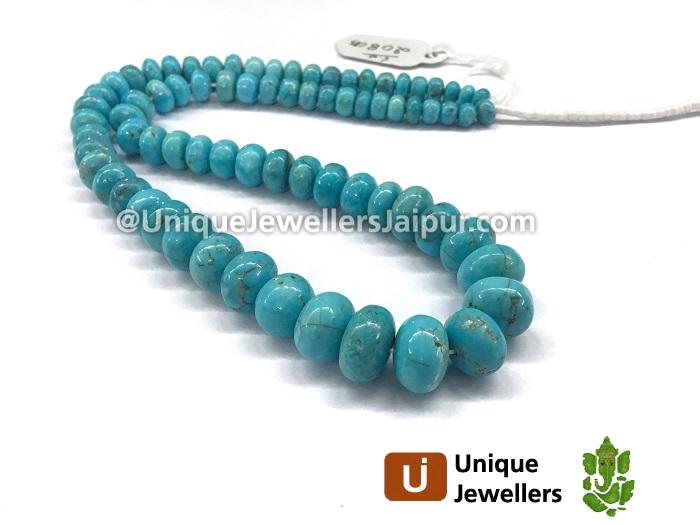 Sleeping Beauty Turquoise Far Smooth Roundelle Beads