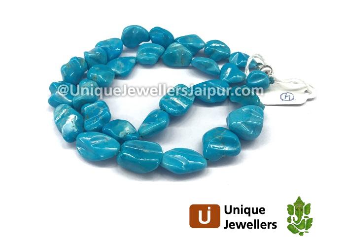 Sleeping Beauty Turquoise Smooth Irregular Nugget Beads