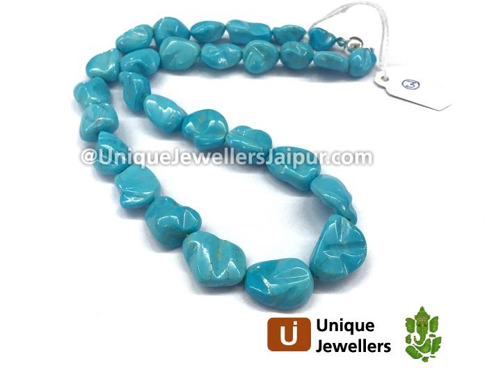 Sleeping Beauty Turquoise Smooth Irregular Nugget Beads