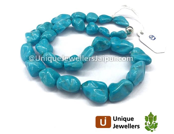 Sleeping Beauty Turquoise Smooth Irregular Nugget Beads