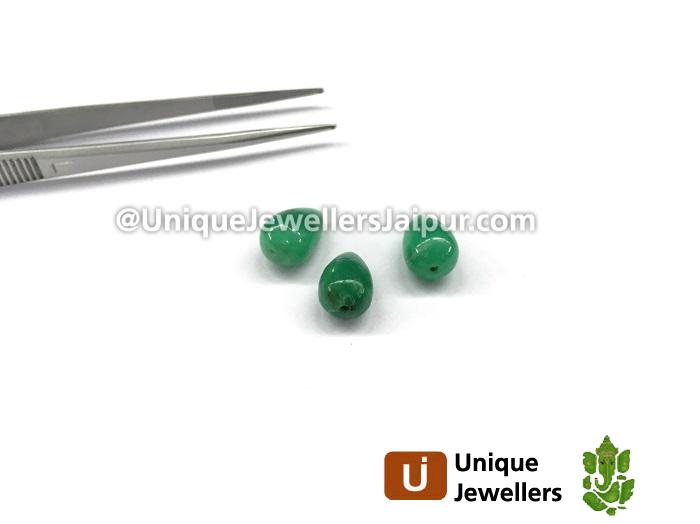 Chrysoprase Smooth Drops (Half Drill)