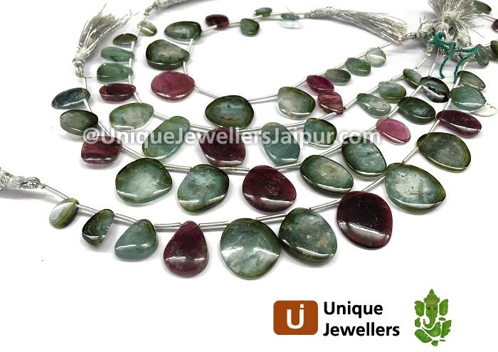 Watermelon Tourmaline Smooth Slice Beads