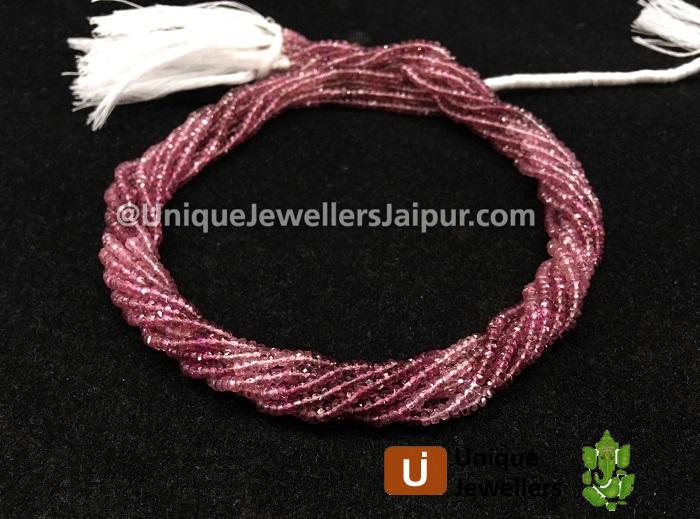 Pink Tourmaline Shaded Faceted Roundelle Beads