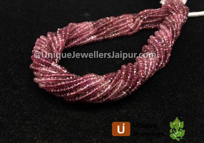 Pink Tourmaline Shaded Faceted Roundelle Beads