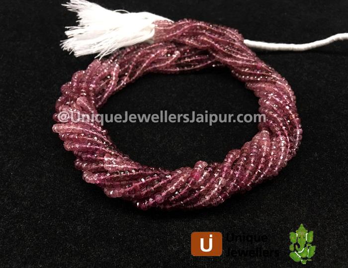 Pink Tourmaline Shaded Faceted Roundelle Beads