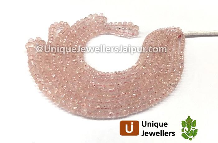 Pink Morganite Faceted Roundelle Beads