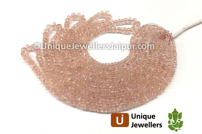 Peach Morganite Faceted Roundelle Beads