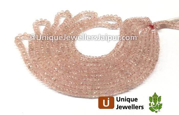 Rose Gold Morganite Faceted Roundelle Beads