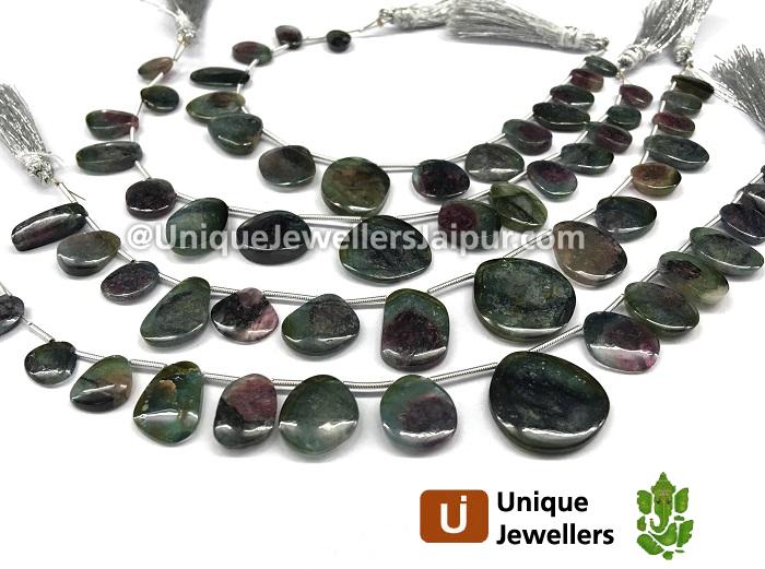 Watermelon Tourmaline Smooth Slice Beads