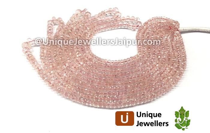 Rose Gold Morganite Faceted Roundelle Beads