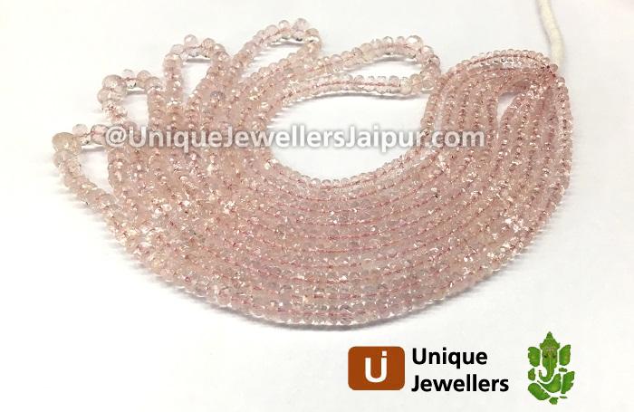 Light Pink Morganite Faceted Roundelle Beads