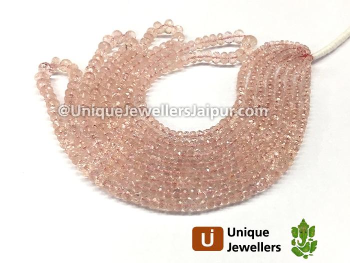 Peach Morganite Faceted Roundelle Beads
