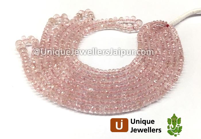 Pink Morganite Faceted Roundelle Beads